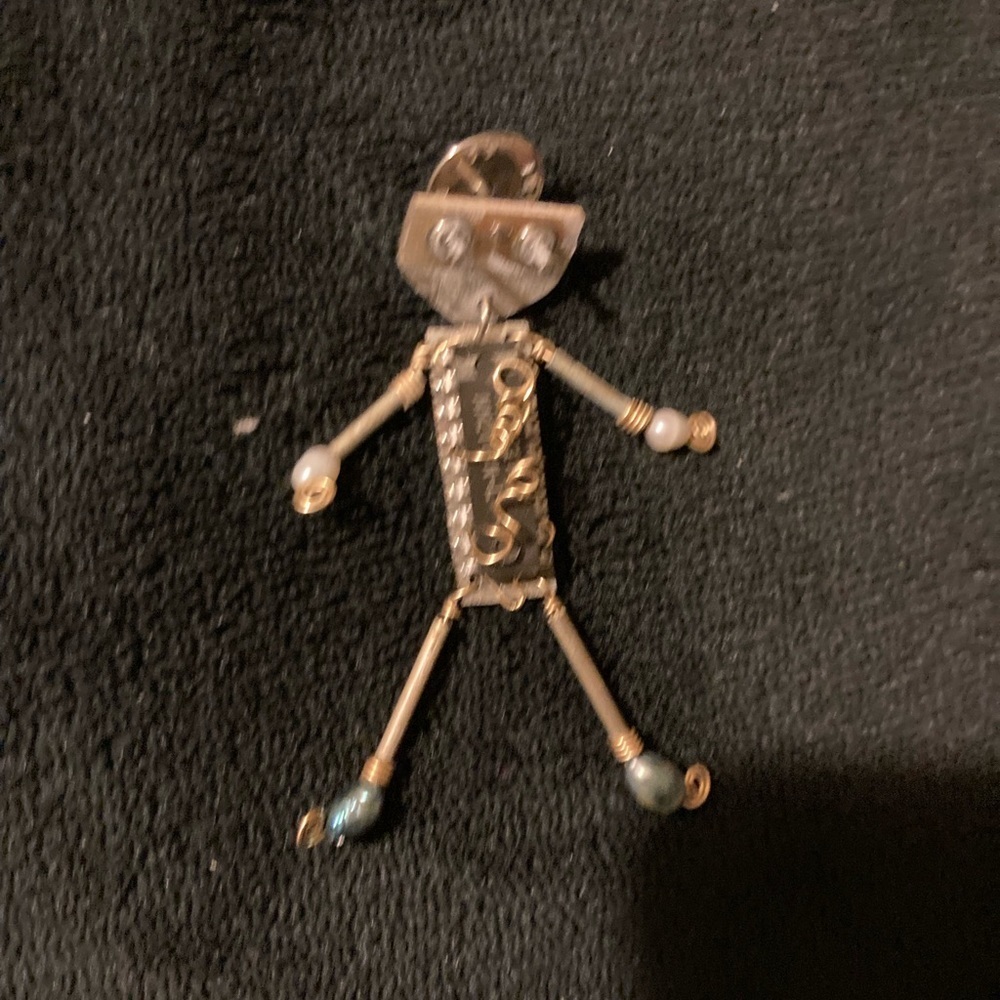Brooch Artisan “Computer Person” From Computer Parts